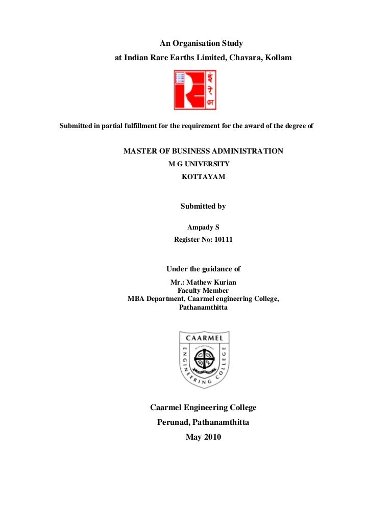 irel chavara organisation study